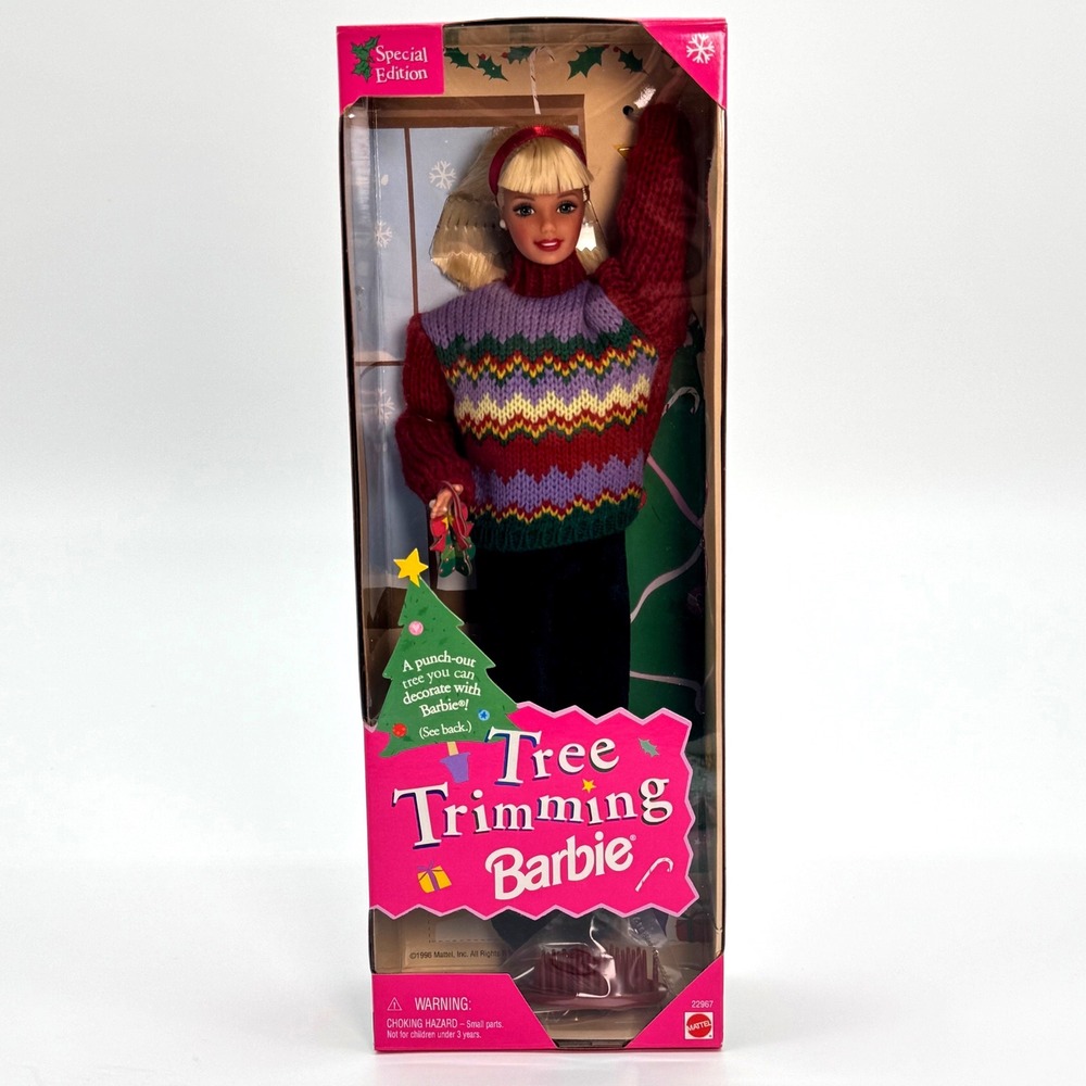 Mattel Tree Trimming Barbie Doll 1998 Special Edition Holiday 22967 New in Box